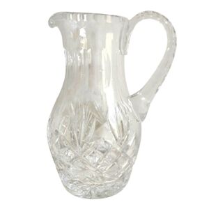 Crystal Glass Pitcher Barski Hand Cut - Mouth Blown 9" Barware Clear